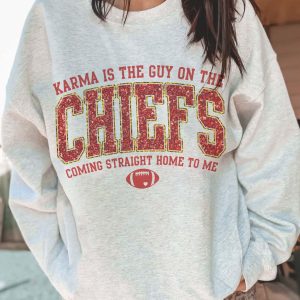 Karma Is The Guy Faux Sequin Sweatshirt