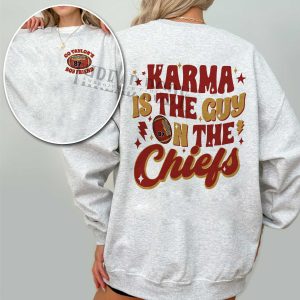 Karma is the guy on the Chiefs Sweathirt