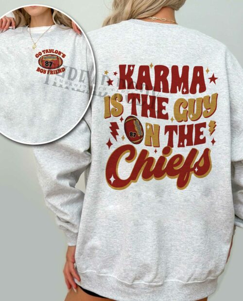 Karma is the guy on the Chiefs Sweathirt