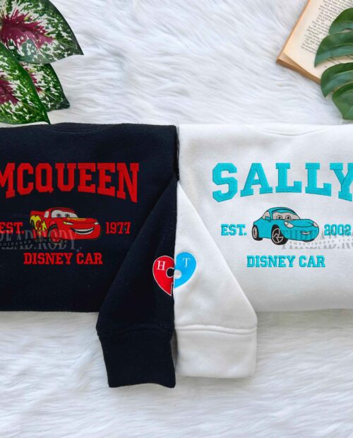 MC Queen and Sally –  Cars Embroidered Sweatshirt