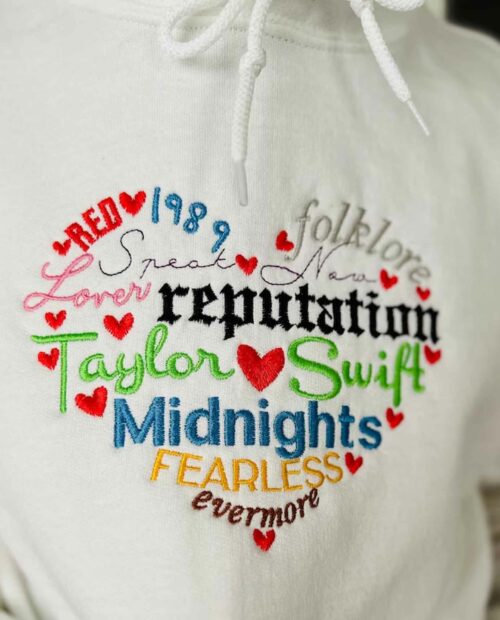 Taylor Album Valentine – Embroidered Sweatshirt