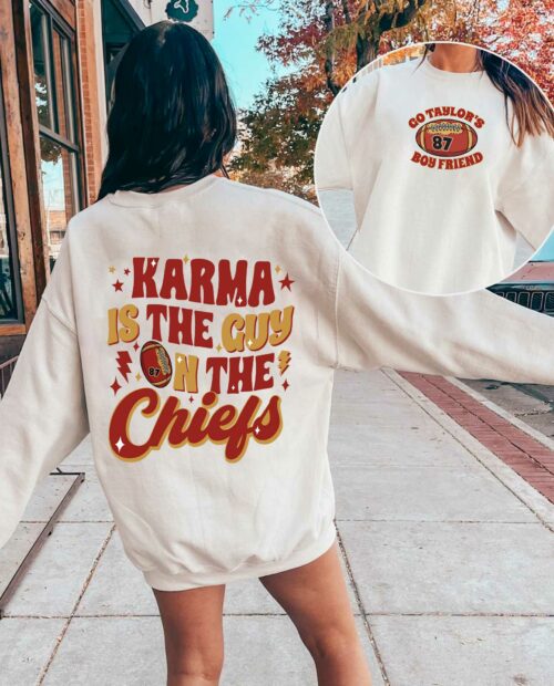 Karma is the guy on the Chiefs Sweathirt