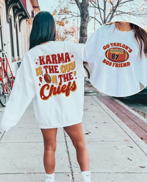 Karma is the guy on the Chiefs Sweathirt
