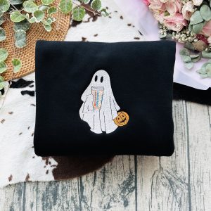 Ghost Drinking Embroidered Sweatshirt