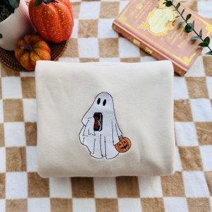 Ghost Drinking Embroidered Sweatshirt