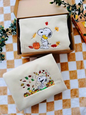 Snoopy Fall Embroidered Sweatshirt