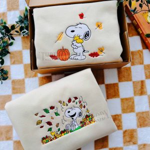 Snoopy Fall Embroidered Sweatshirt