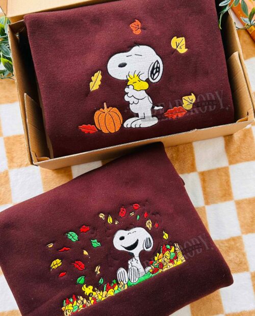 Snoopy Fall Embroidered Sweatshirt