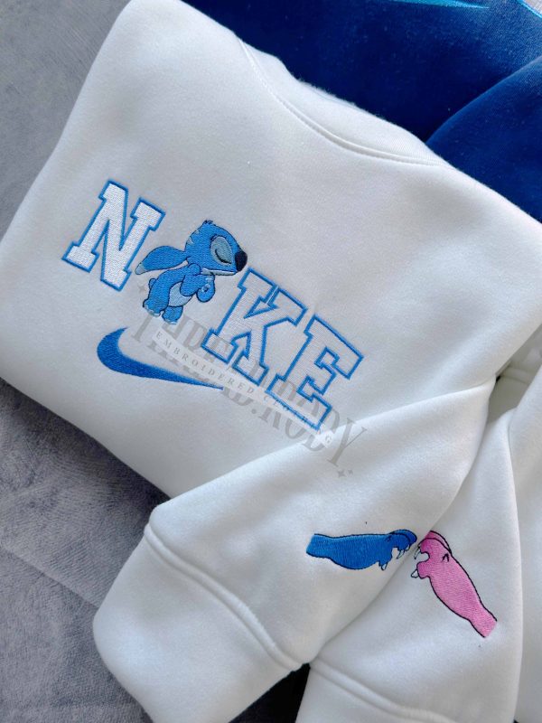 Stitch and Angel- Embroidered Sweatshirt