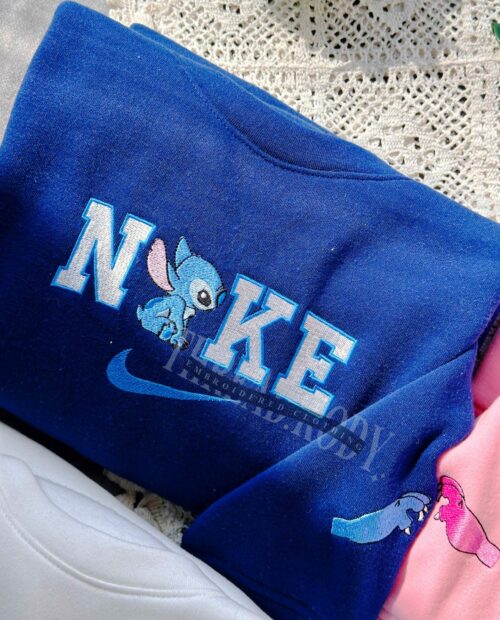 Stitch and Angel- Embroidered Sweatshirt