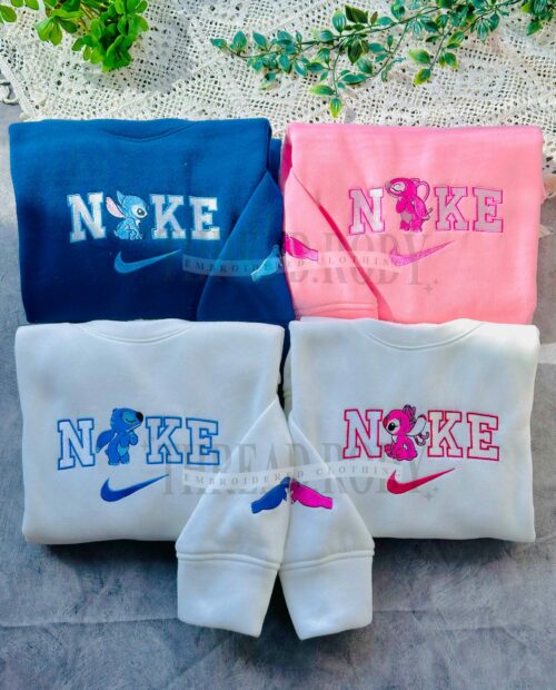 Stitch and Angel- Embroidered Sweatshirt