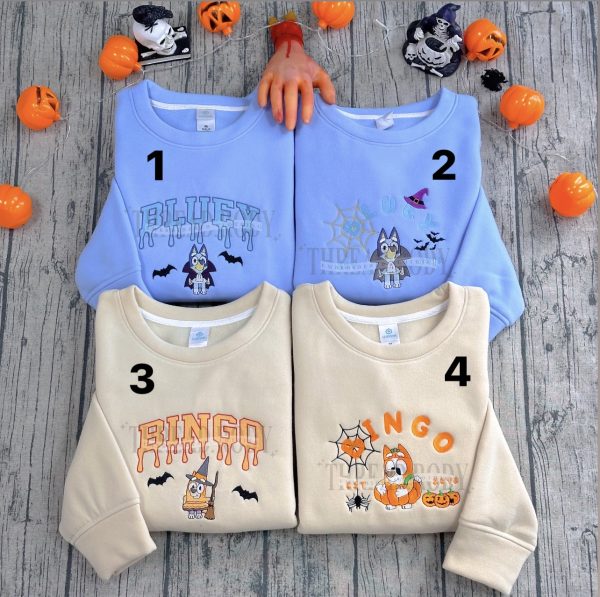 Bluey and Bingo Halloween –  Embroidered Sweatshirt