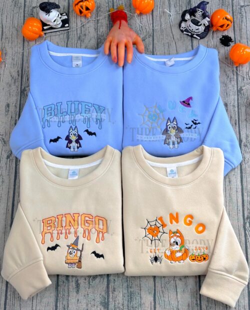 Bluey and Bingo Halloween – Embroidered Sweatshirt Bluey and Bingo Halloween – Embroidered Sweatshirt