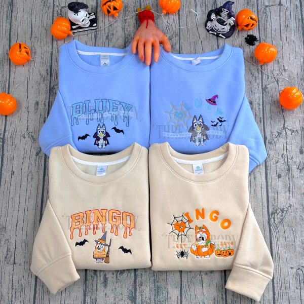 Bluey and Bingo Halloween –  Embroidered Sweatshirt