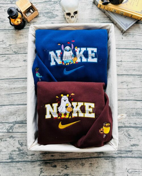 Stitch and Pooh Halloween version –  Embroidered Sweatshirt