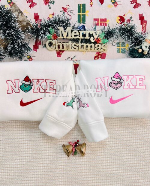 Grinch Couple –  Embroidered Sweatshirt