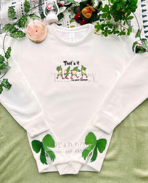Grinch side bow –  Embroidered Sweatshirt