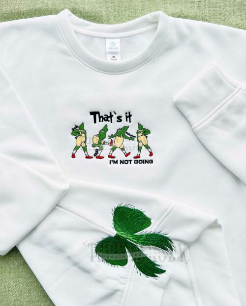 Grinch side bow –  Embroidered Sweatshirt