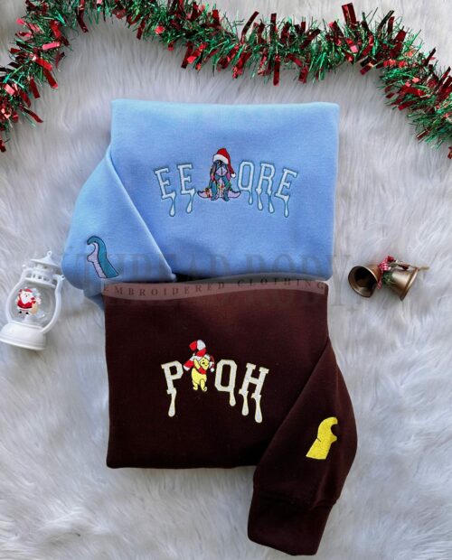 Pooh and Eeyore Christmas – Embroidered Sweatshirt