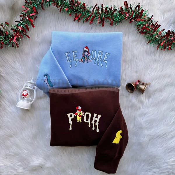 Pooh and Eeyore Christmas – Embroidered Sweatshirt