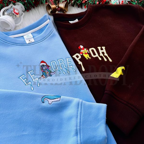 Pooh and Eeyore Christmas – Embroidered Sweatshirt