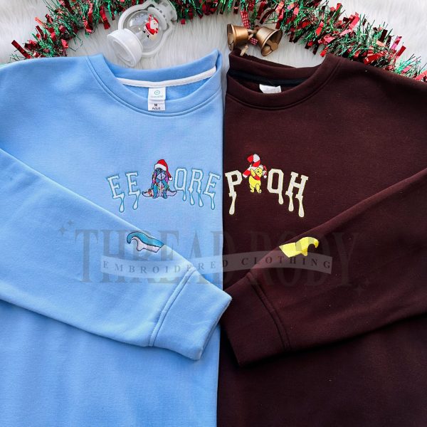 Pooh and Eeyore Christmas – Embroidered Sweatshirt