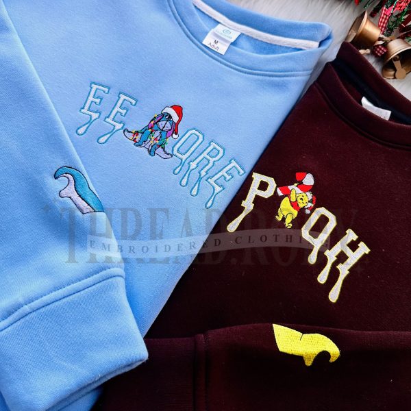 Pooh and Eeyore Christmas – Embroidered Sweatshirt