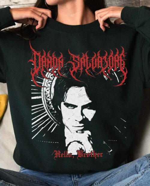 Limited Damon Salvatore Black Metal Sweatshirt