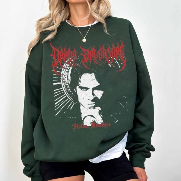 Limited Damon Salvatore Black Metal Sweatshirt