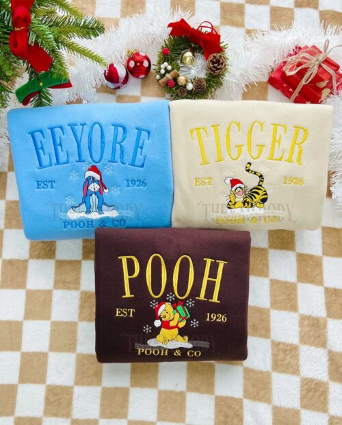 Winnie The Pooh Christmas Embroidered Sweatshirt