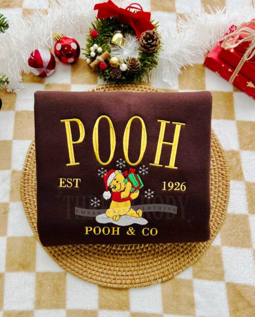 Winnie The Pooh Christmas Embroidered Sweatshirt