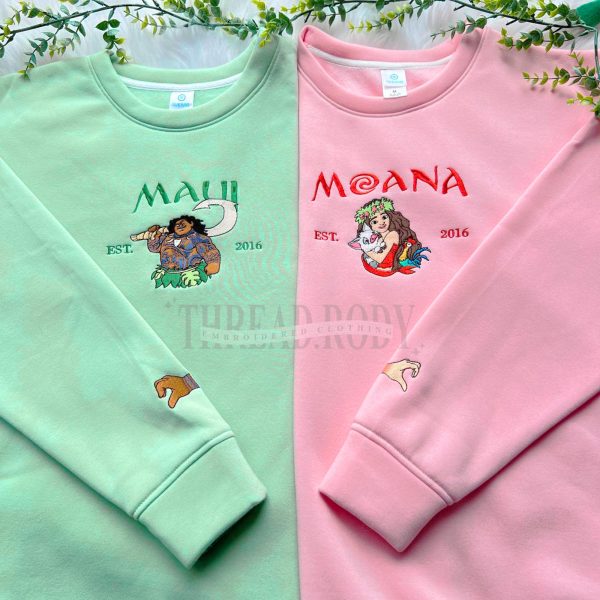 Moana And Muai (Moana 2) Embroidered Sweatshirt