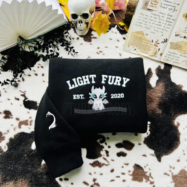 Toothless and Light Fury Embroidered Sweatshirt