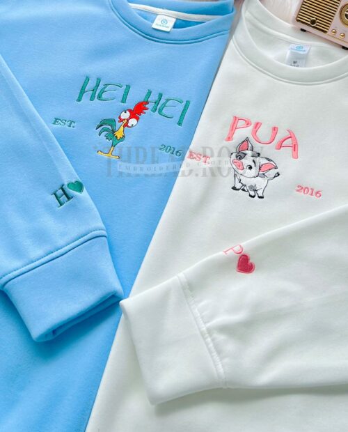 Pua and Hei Hei  (Moana 2) Embroidered Sweatshirt