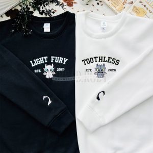 Toothless and Light Fury Embroidered Sweatshirt