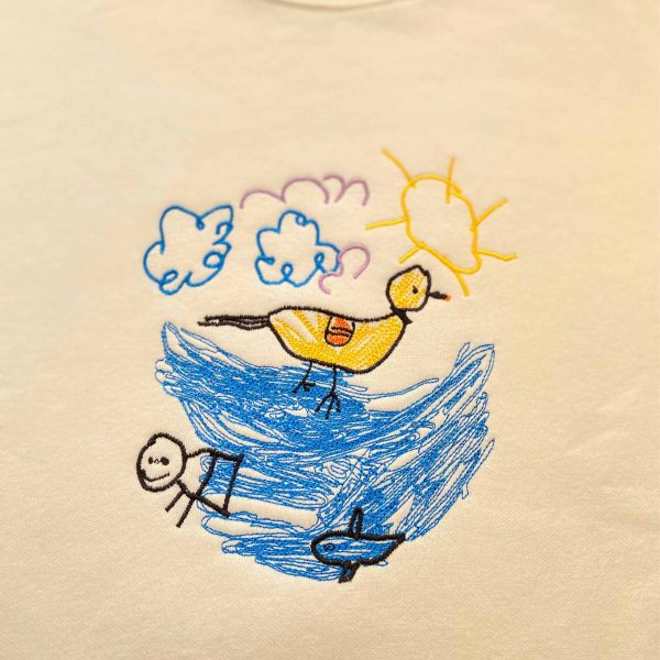 Custom Kids Photo Drawing Embroidered Sweatshirt