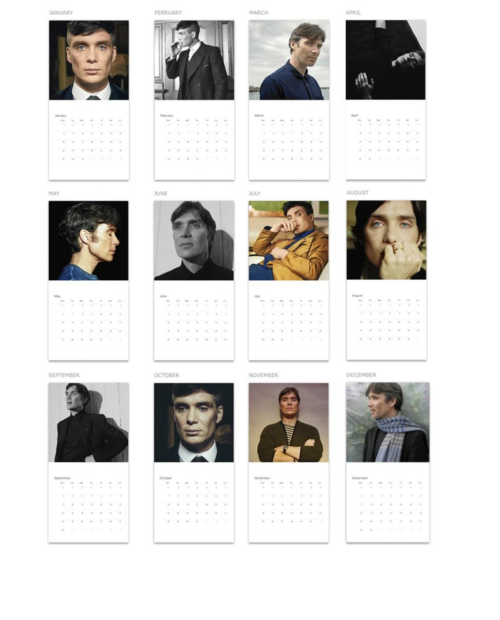 Cillian Murphy – Calendar 2025