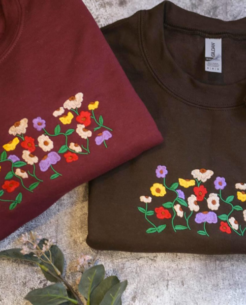 Taylor Vintage Flowers Embroidered Sweatshirt
