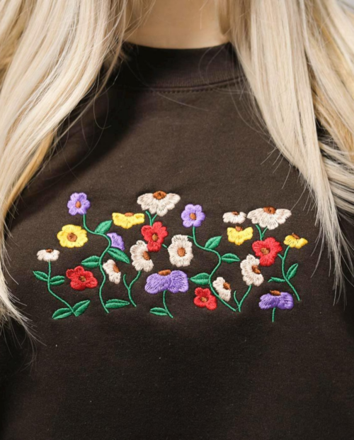 Taylor Vintage Flowers Embroidered Sweatshirt