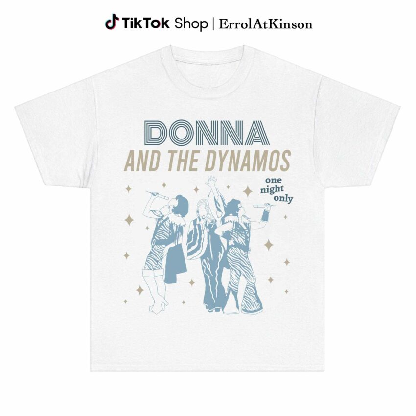 donna and the dynamos t shirt dress Young Donna and Dynamos silver super trooper dress as in Mamma Mia 2 Here We Go Again