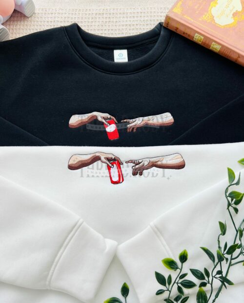 Custom Hand Drink Embroidered Sweatshirt