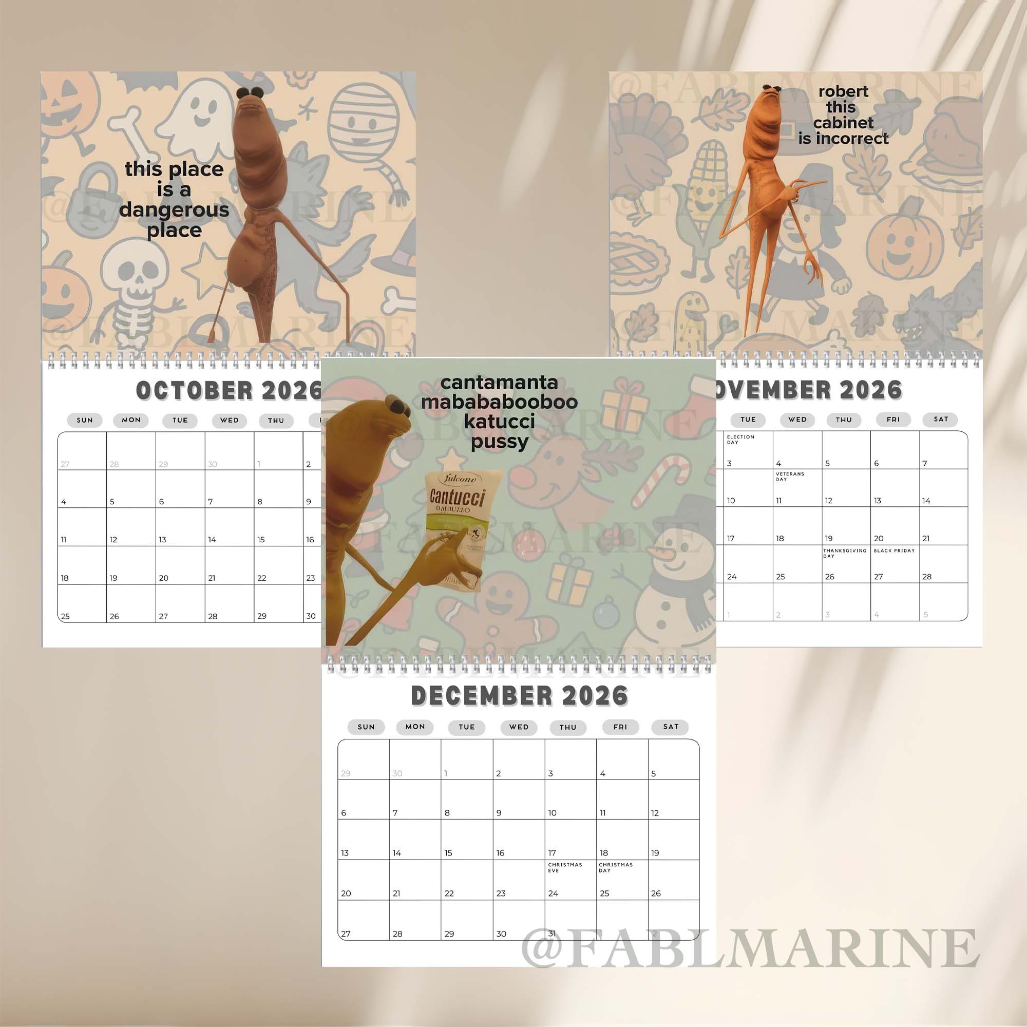 Brain Rot Marcus The Worm Meme 2026 Wall Calendar Brain Rot Marcus The Worm Meme 2026 Wall Calendar