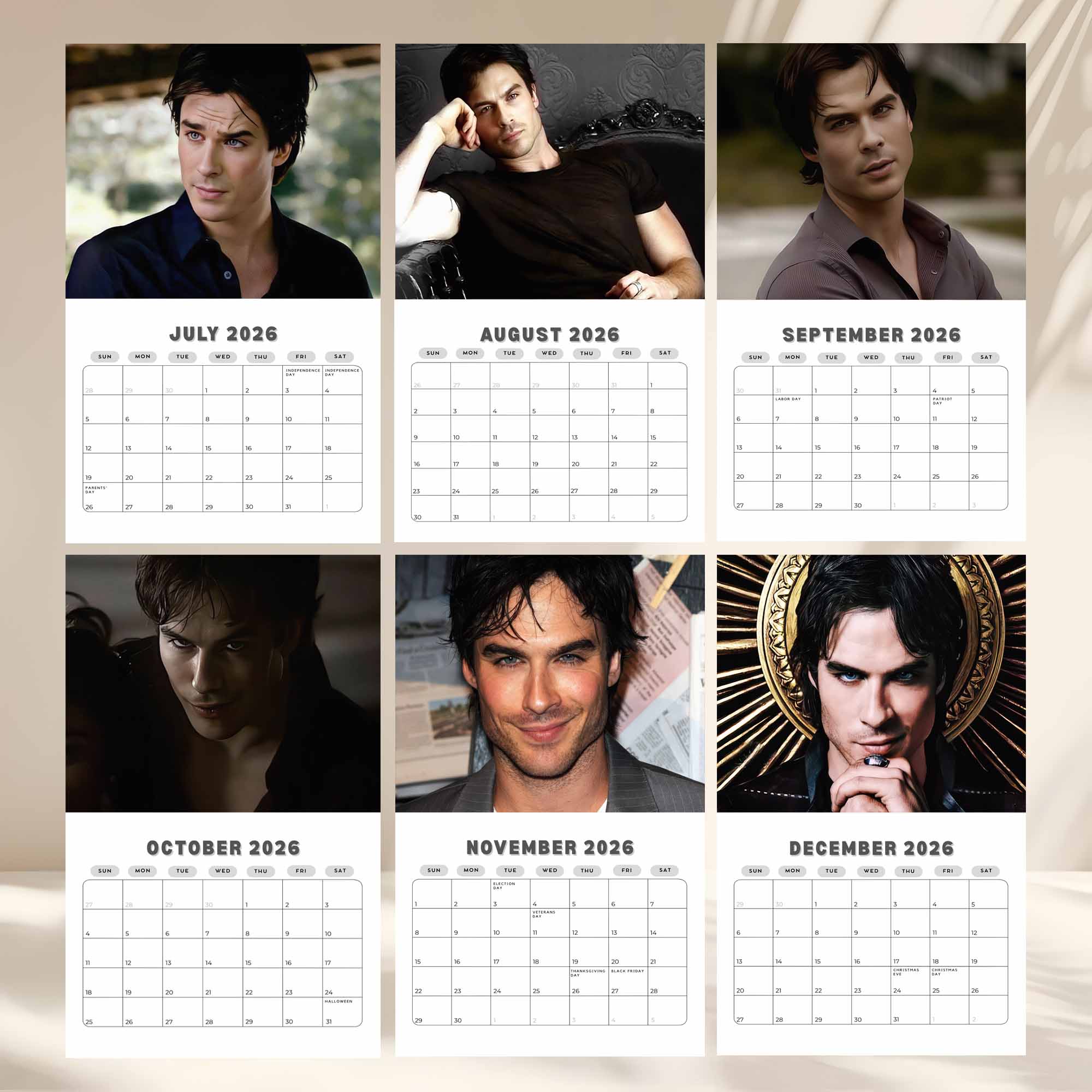 TVD Damon Salvatore 2026 Wall Calendar TVD Damon Salvatore 2026 Wall Calendar