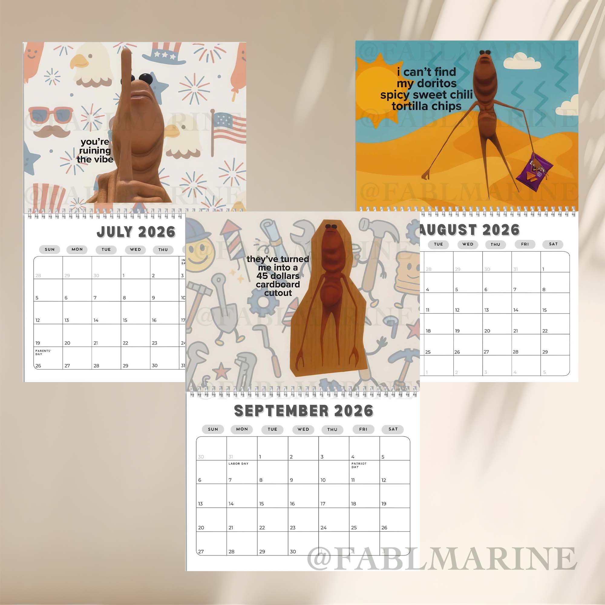 Brain Rot Marcus The Worm Meme 2026 Wall Calendar Brain Rot Marcus The Worm Meme 2026 Wall Calendar