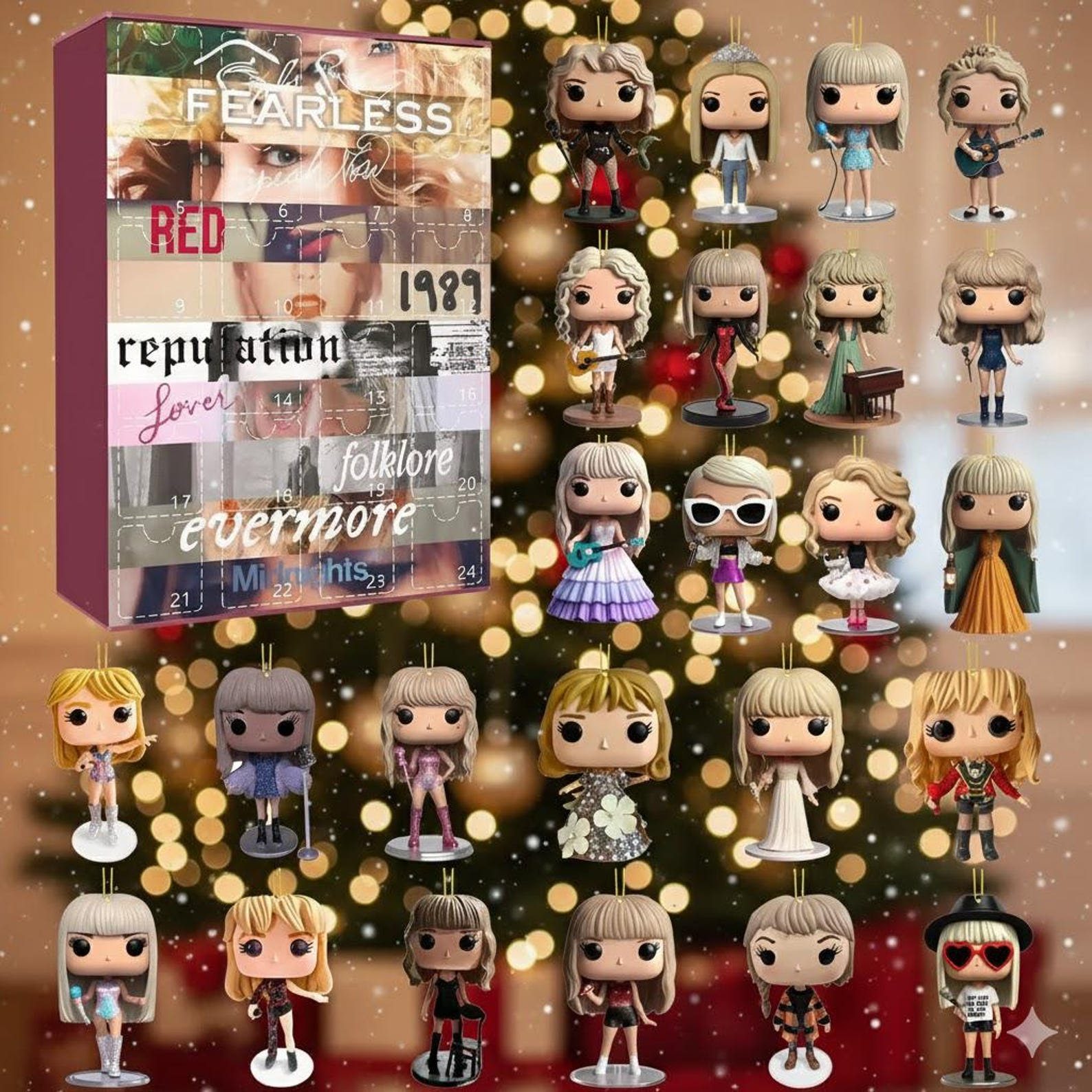 Swiftie Advent Calendar Box 2025 – 2D Acrylic Ornaments Swiftie Advent Calendar Box 2025 – 2D Acrylic Ornaments