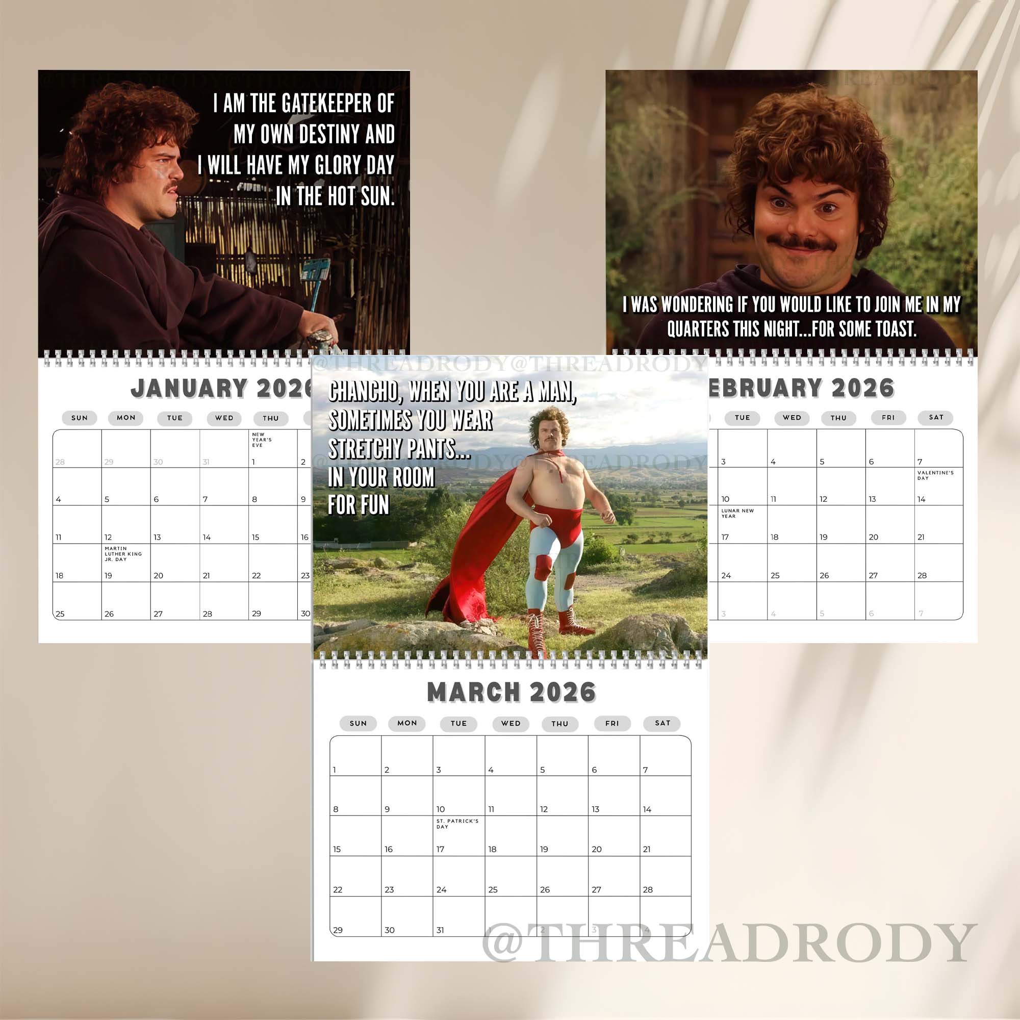 Nacho Libre Best Lines 2026 Calendar Nacho Libre Best Lines 2026 Calendar