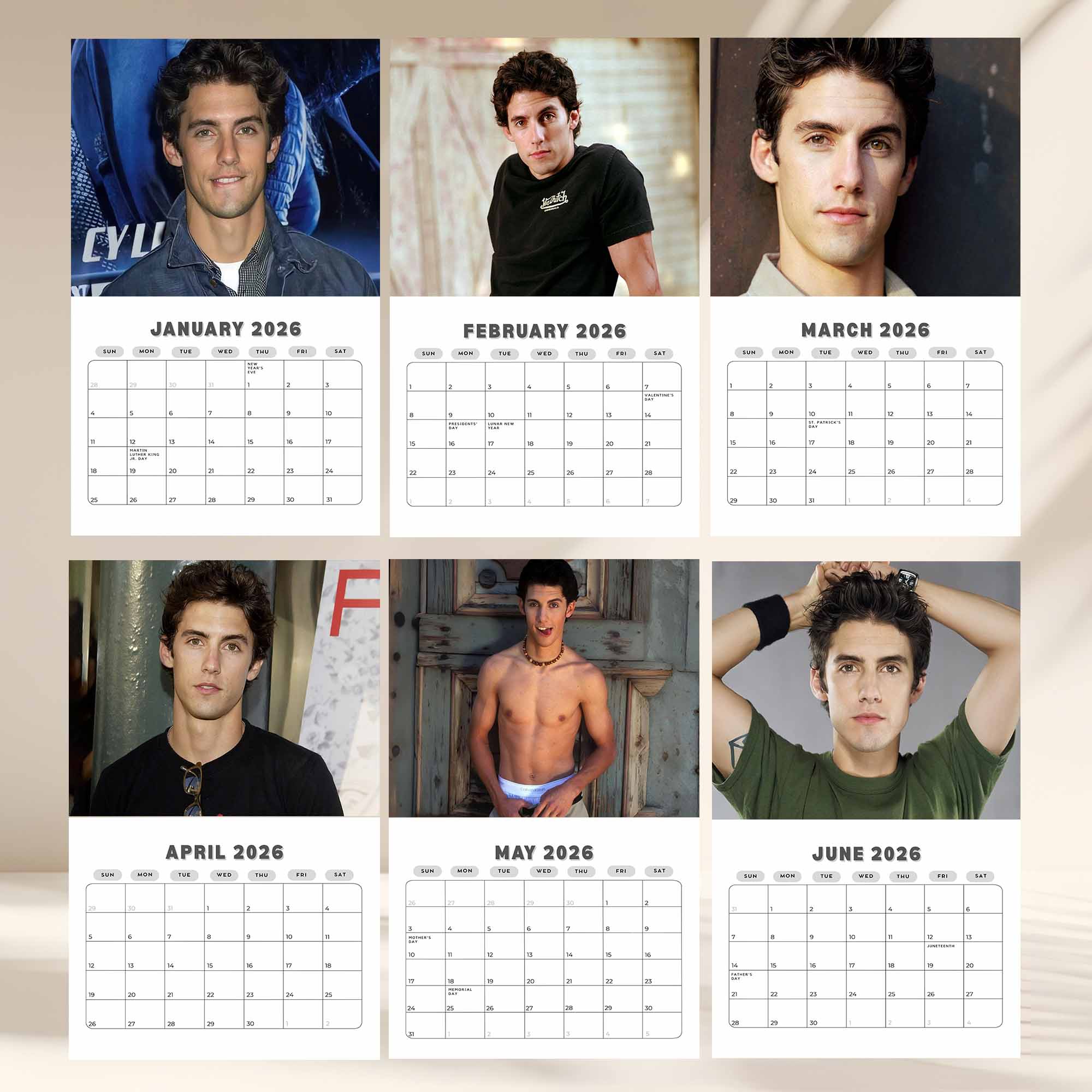 Jess Mariano – Milo Ventimiglia 2026 Wall Calendar Jess Mariano – Milo Ventimiglia 2026 Wall Calendar