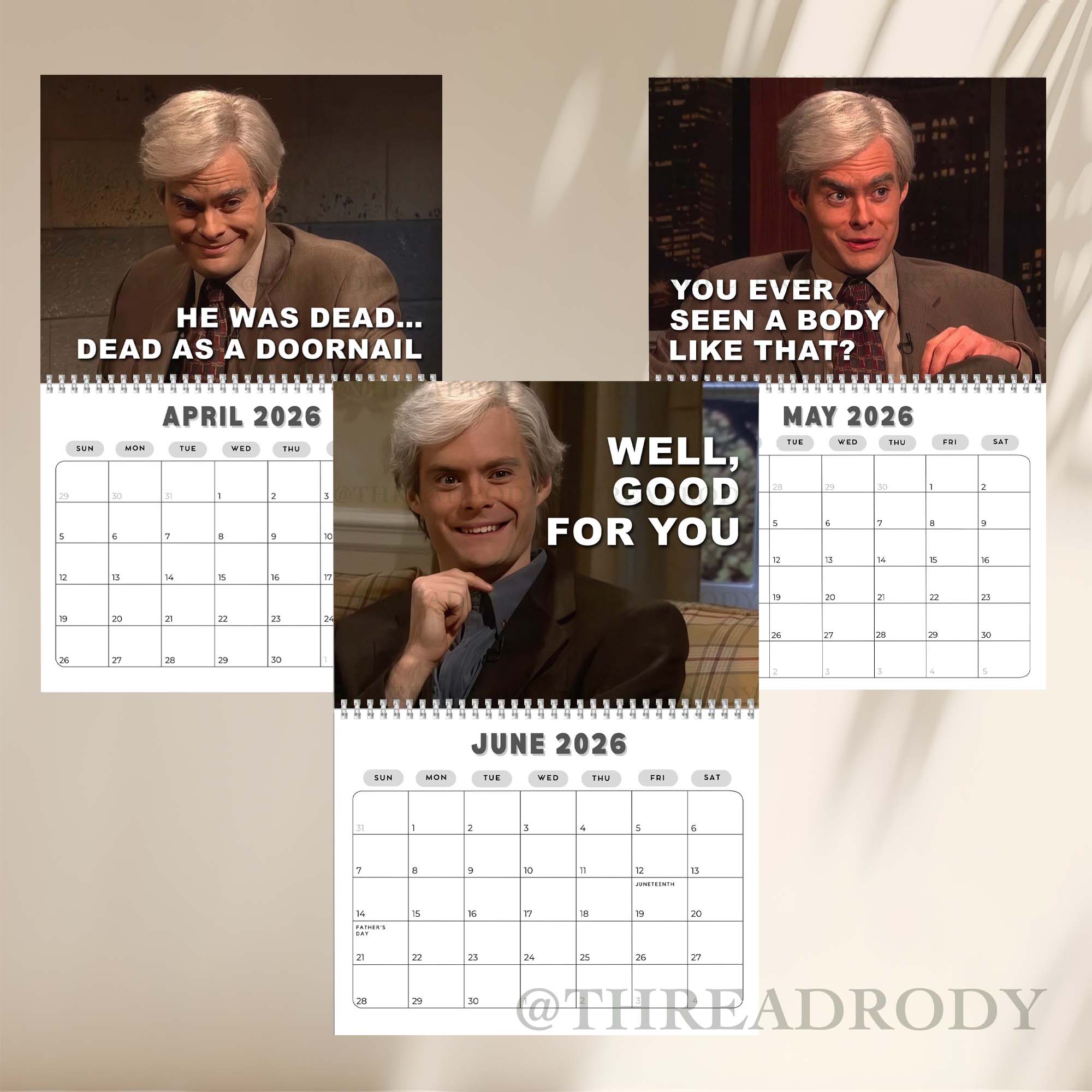 True Crime Bill Hader 2026 Calendar True Crime Bill Hader 2026 Calendar