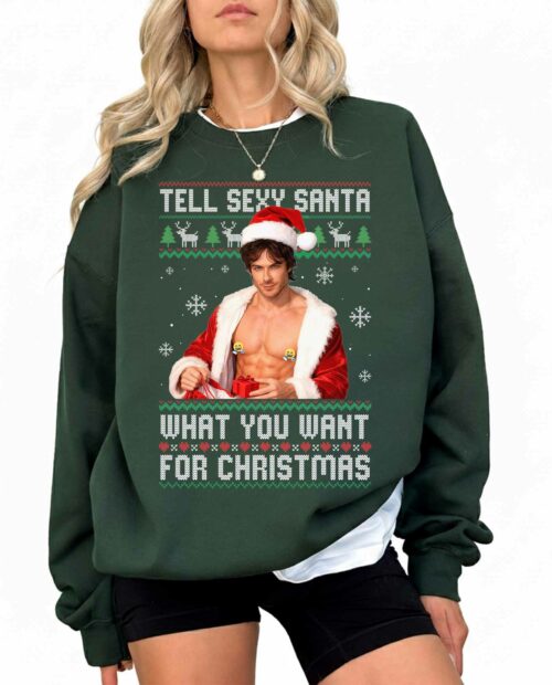 TVD Damon Salvatore Santa Shirt