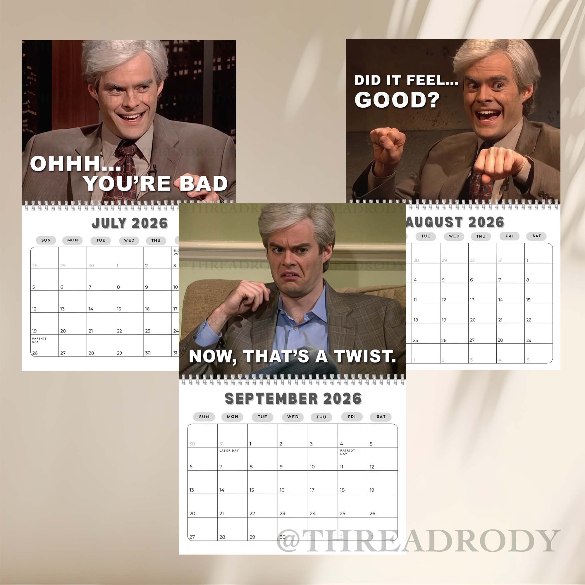 True Crime Bill Hader 2026 Calendar True Crime Bill Hader 2026 Calendar